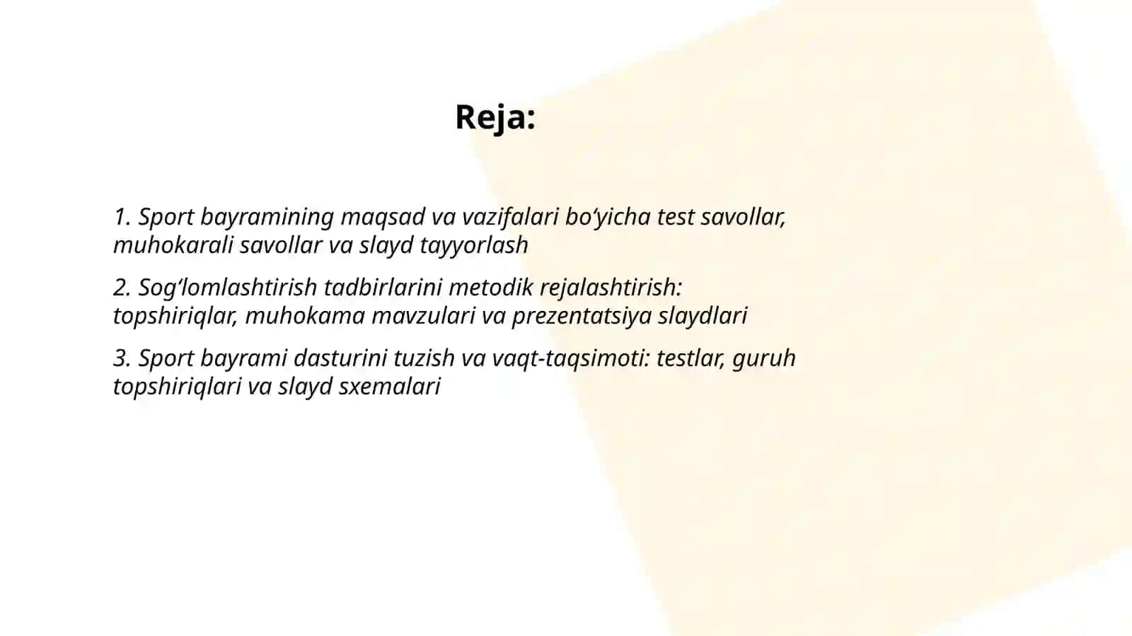 Umumta'lim maktablarida sport bayramlari va sog'lomlashtirish tadbirlari tashkil etish va o'tkazish metodikasi 2