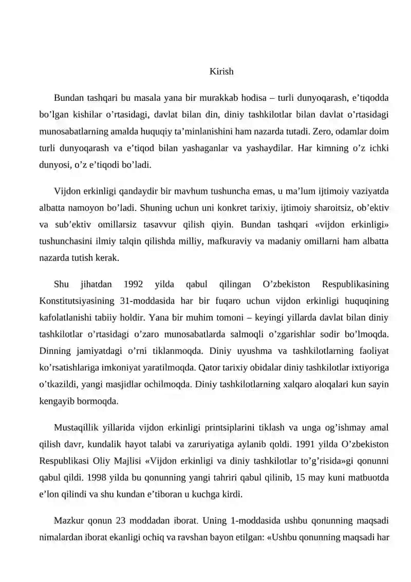 Diniy Tashkilotlarning Zamona Duniyoviy Me'yorlarga Moslashuvi 2