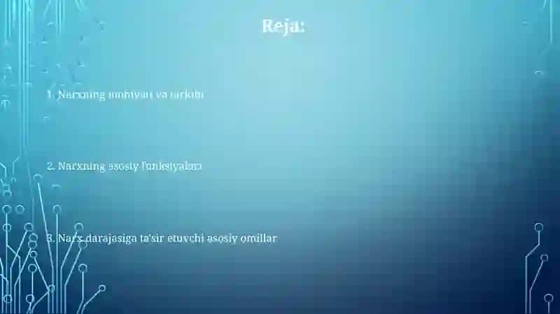 Narxning mazmuni vazifalari va uning darajasiga tasir etuvchi omillar 2