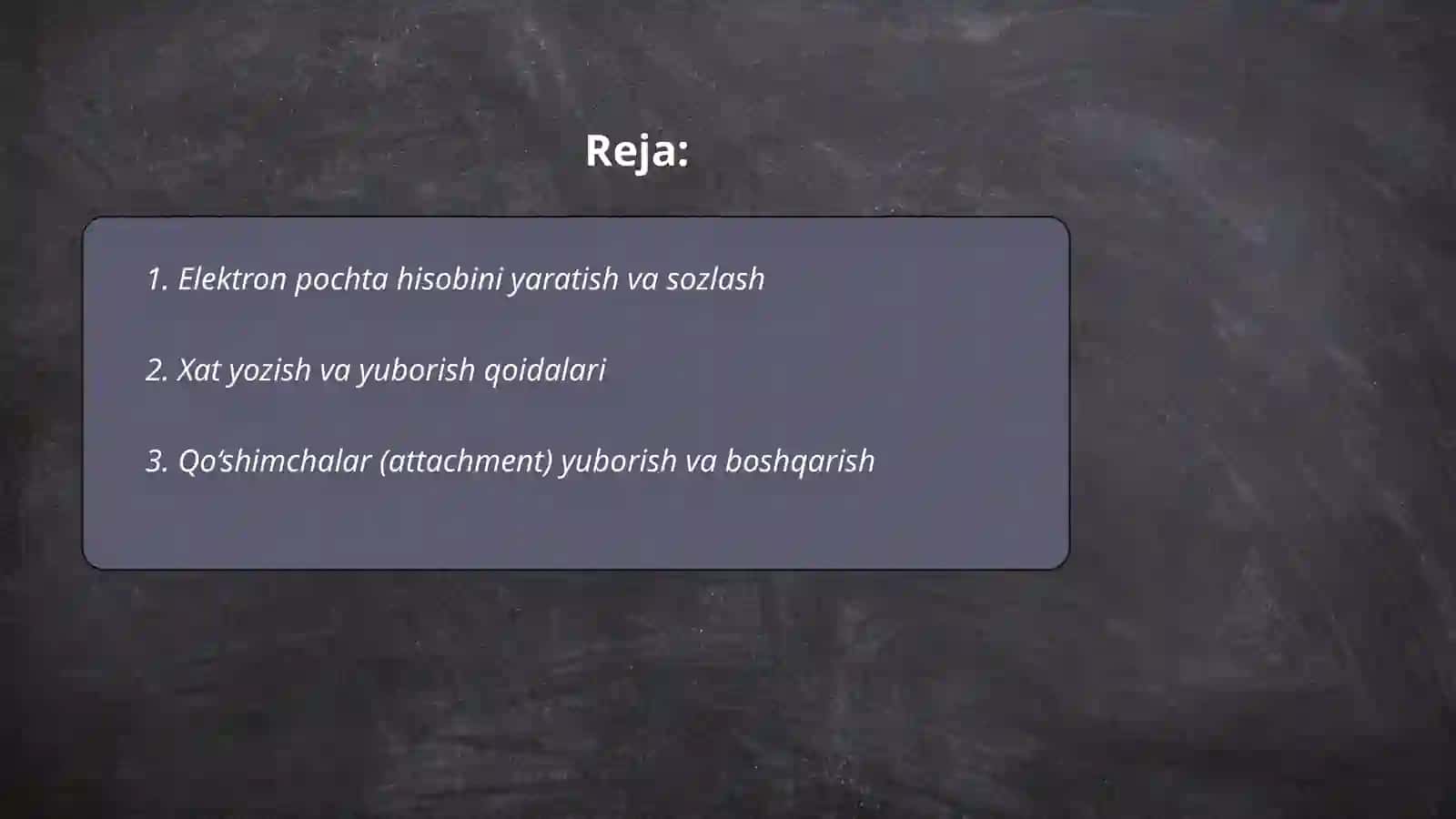 Elektron pochta bilan ishlash 2