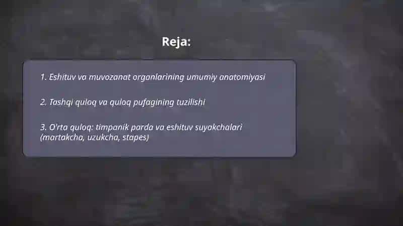 Eshituv va muvozanat organlari 2