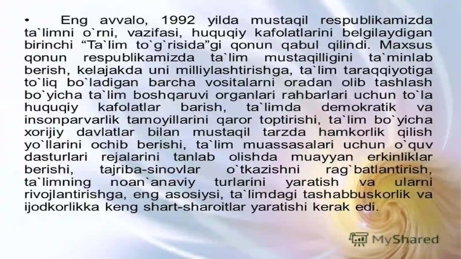 Ta’lim To’g’risidagi Qonun 2