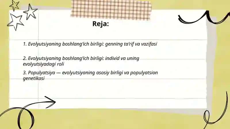 Evolyutsiyaning boshlangʻich birligi 2