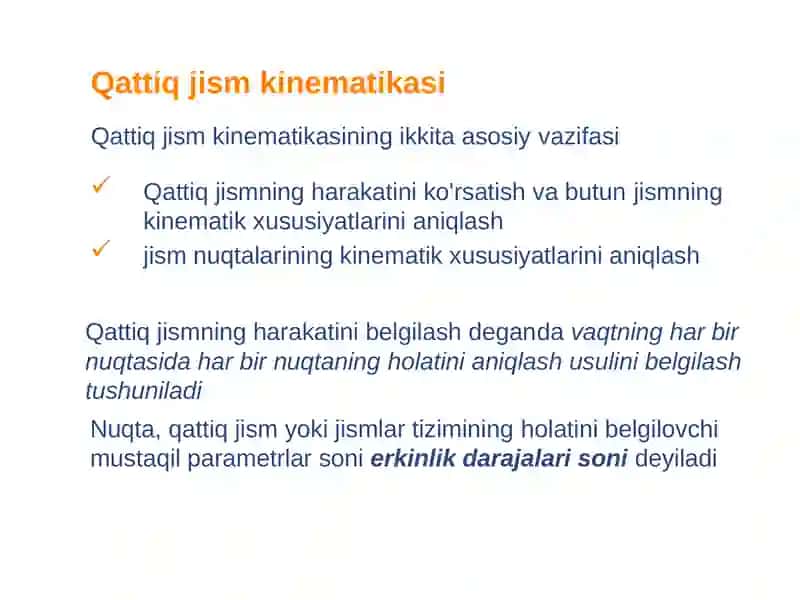Qattiq jism kinematikasi 2
