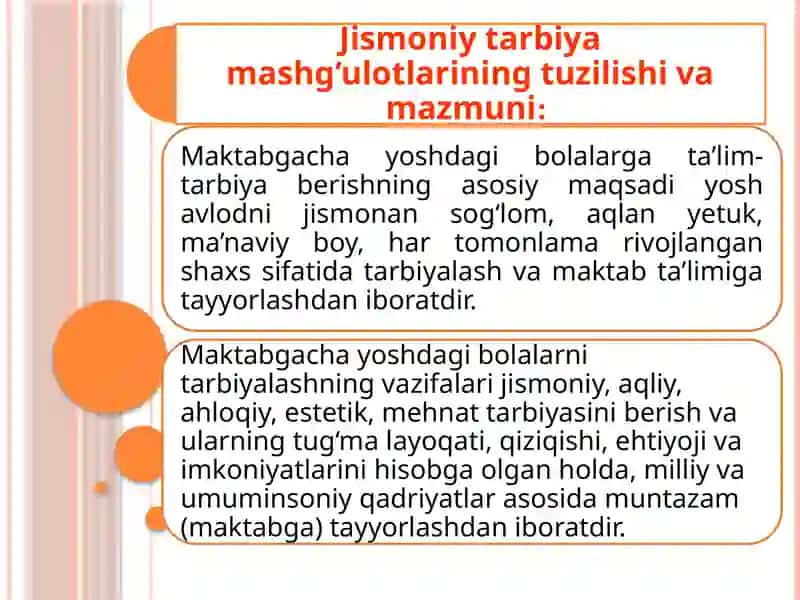 Jismoniy mashqlarning  mazmuni va shakli 2