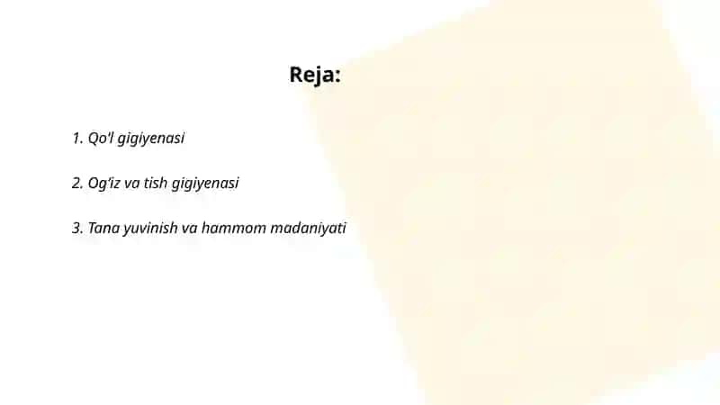 Shaxsiy gigiyena 2