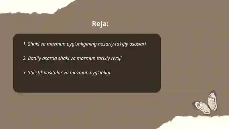 Shakl va mazmun uyg‘unligining nazariy-ta’rifiy asoslari 2