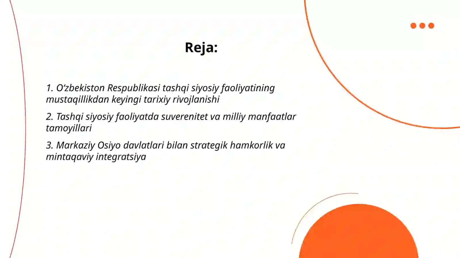 Òzbekistan Respublikasining tashqi siyosiy faoliyatining shakllanishi va ustuvor yonalishlari 2