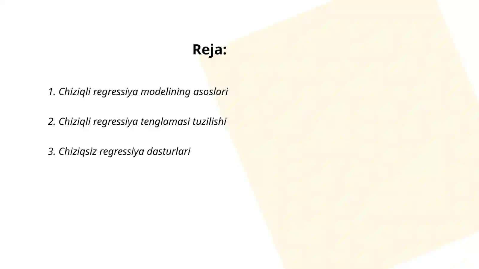 Chiziqli va chiziqsz regretsiya tenglamalari 2