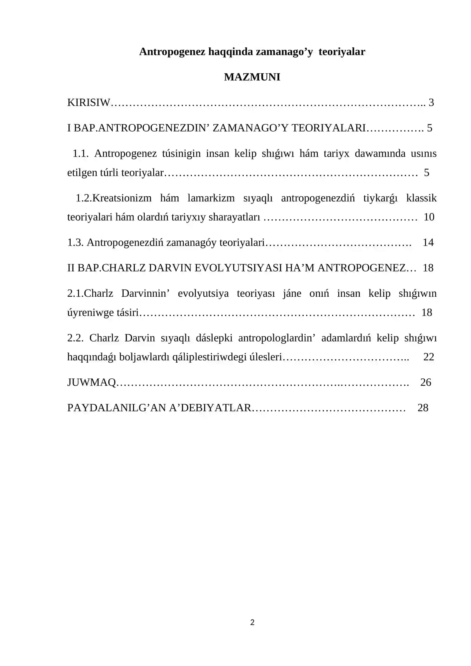 Antropogenez haqqinda zamanago’y teoriyalar 2