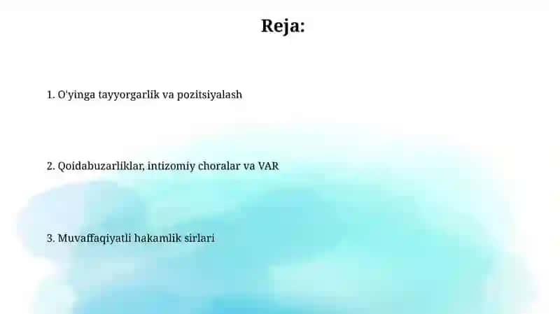 Fudbol óyinida hakamlik qilish 2