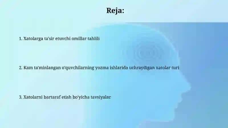 Umumta'lim maktabdagi oʻzlashtirmovchi oʻquvchilarning yozma ishlardagi xatolarini tahlil qilish 2