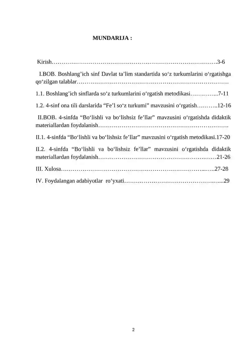4-sinfda "Bo‘lishli va bo‘lishsiz fe’llar" mavzusini o‘rgatishda didaktik materiallardan foydalanish 2