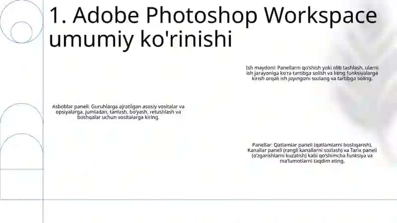 Adobe Photoshop Dasturning Ishchi Muhiti Bilan Ishlash 2