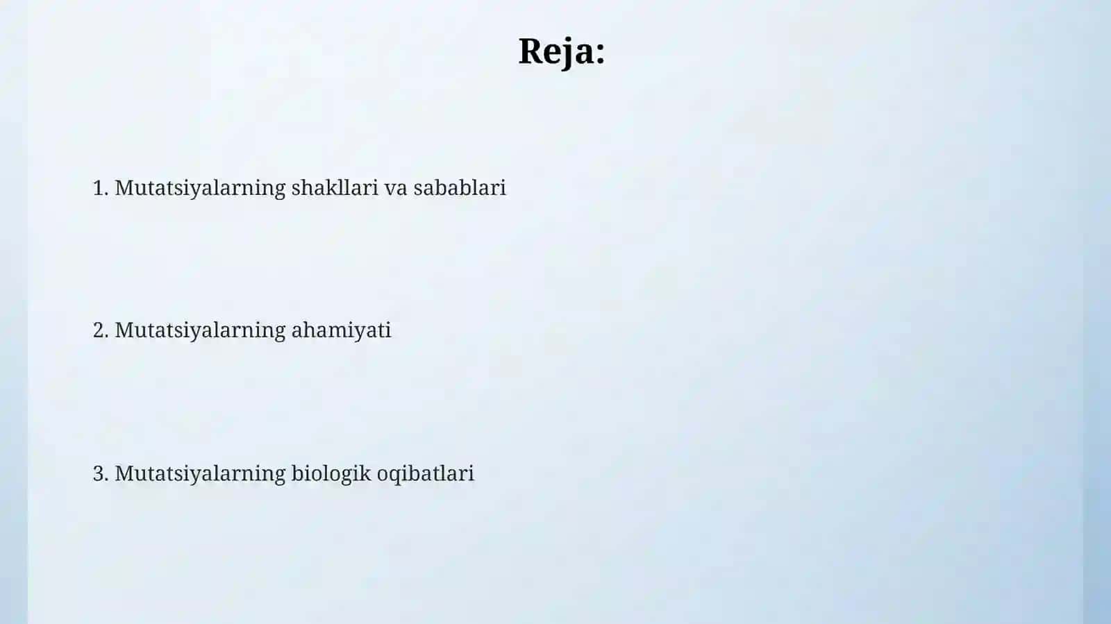 Mutatsiyalarning shakllari va sabablari 2