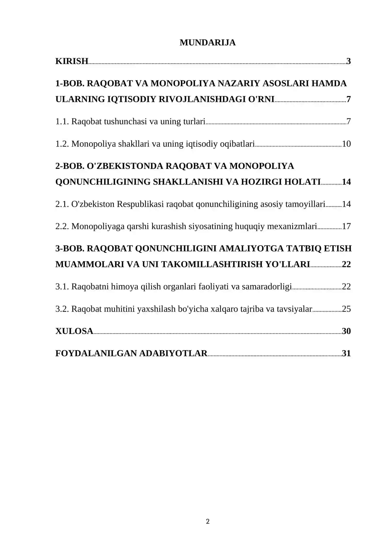 RAQOBAT VA MONOPOLIYA NAZARIY ASOSLARI HAMDA ULARNING IQTISODIY RIVOJLANISHDAGI O'RNI 2