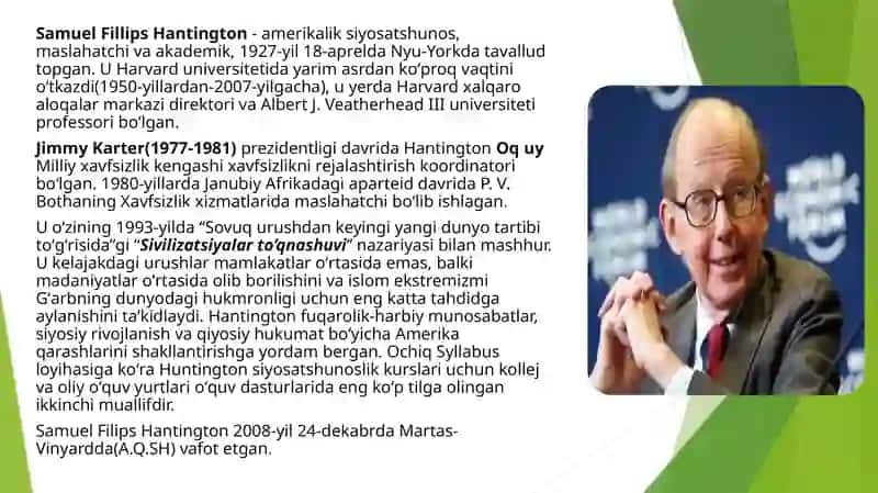 “Demokratiya toʻlqinlar” Samuel Hantington va demokratik toʻlqinlarini davrlashtirilishi 2