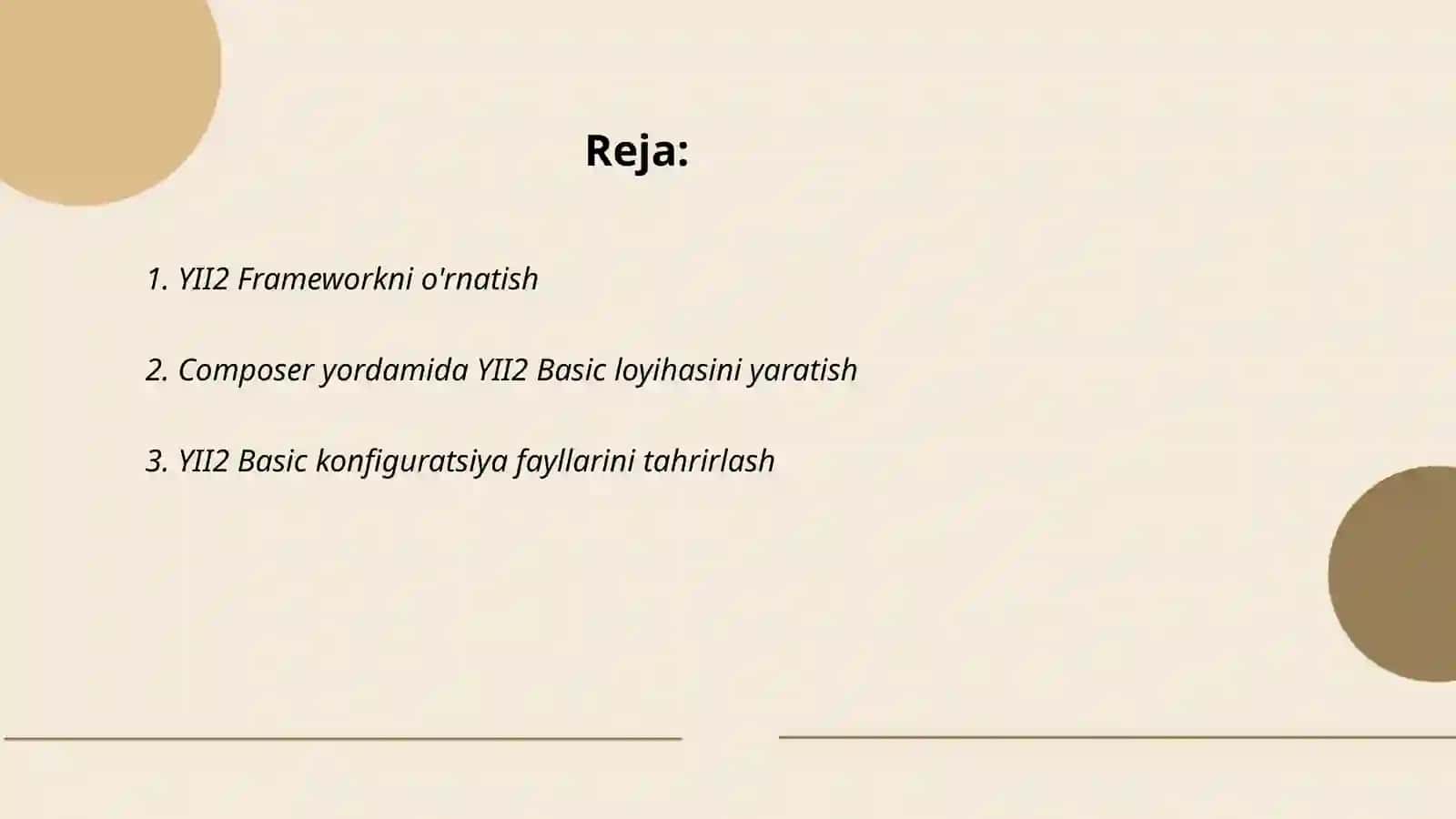 YII2 Framework bilan ishlash 2