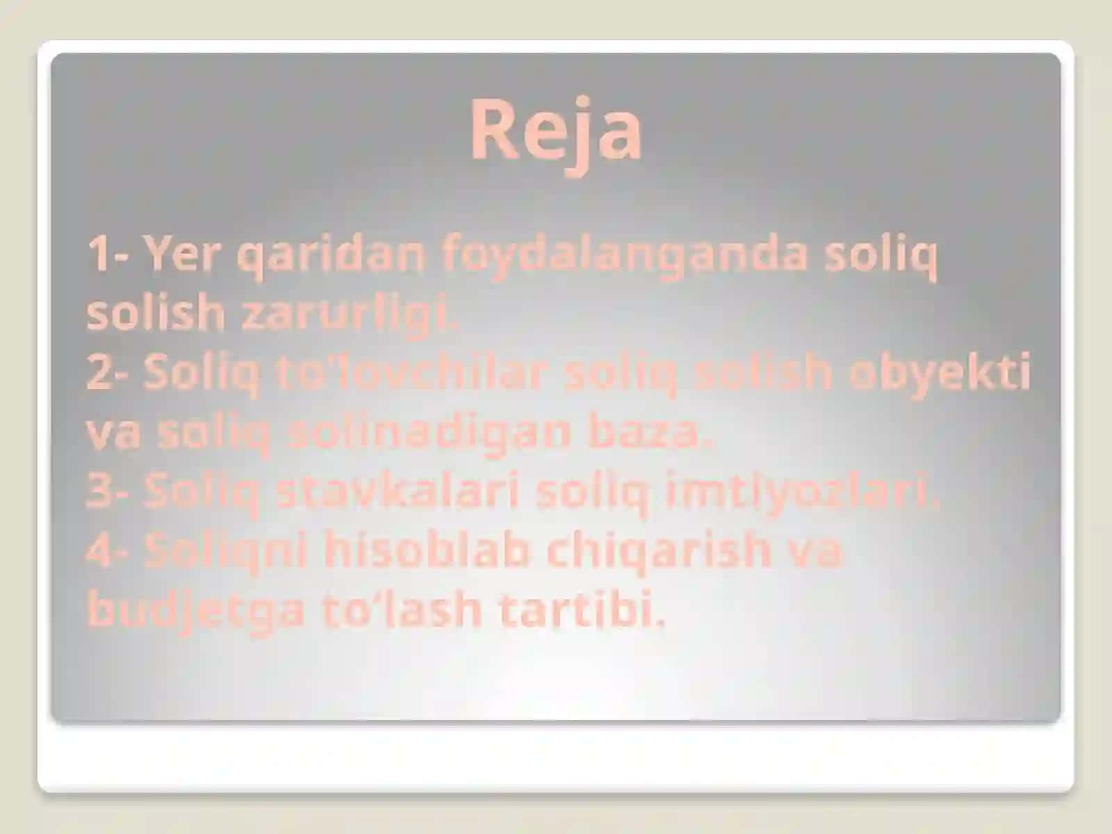 Yerqaridan foydalanganlik uchun soliq va maxsus to'lovlar 2
