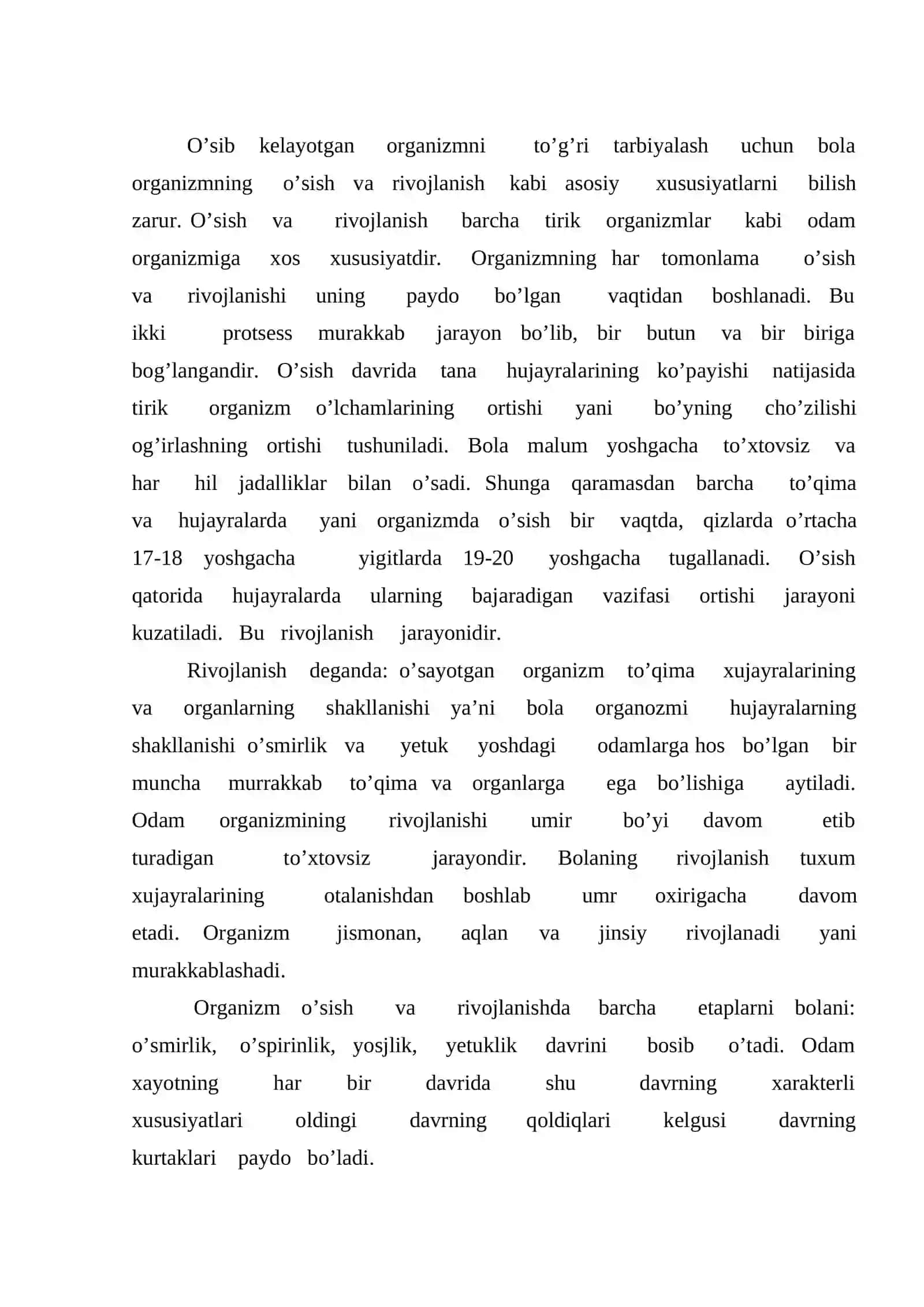 Maktabgacha yoshdagi bolalarni o’sish va rivojlanishining asosiy qonuniyatlari 2