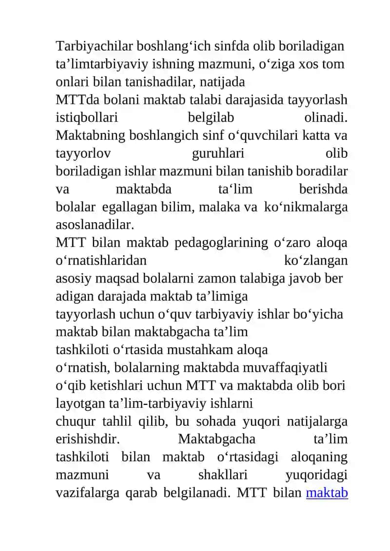 Maktabgacha ta’lim muassasasi bilan maktab aloqasini shakillari 2