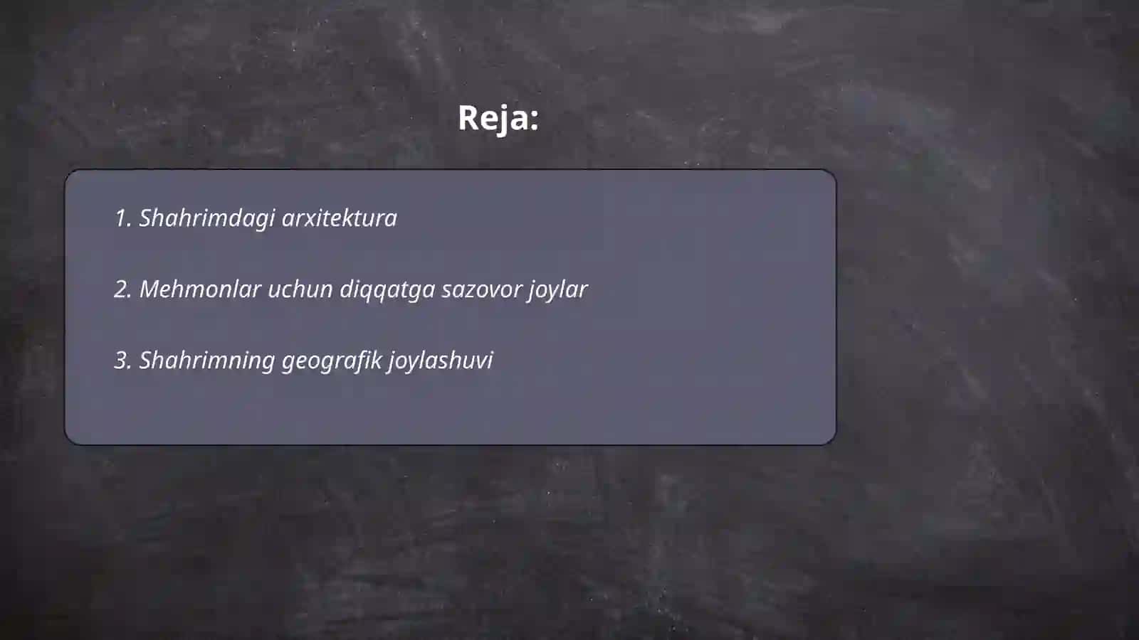 Mening orzuyimdagi shahar 2