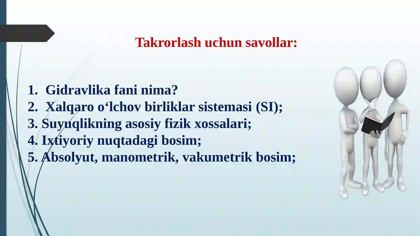 Gidrostatik bosim kuchining tekis devor gatasi 2