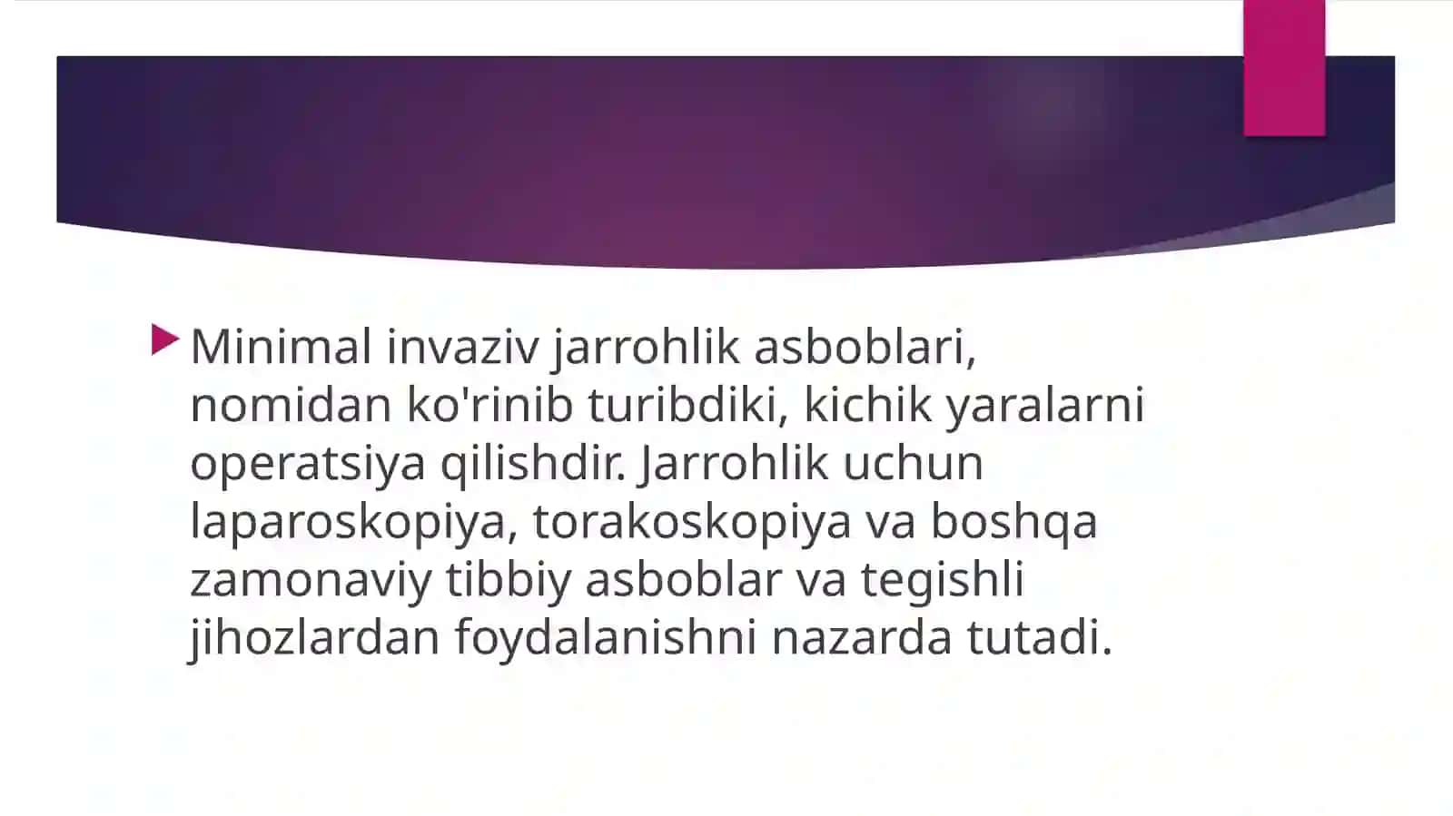 Jarrohlik kasalliklarida minimal invaziv jarrohlik 2