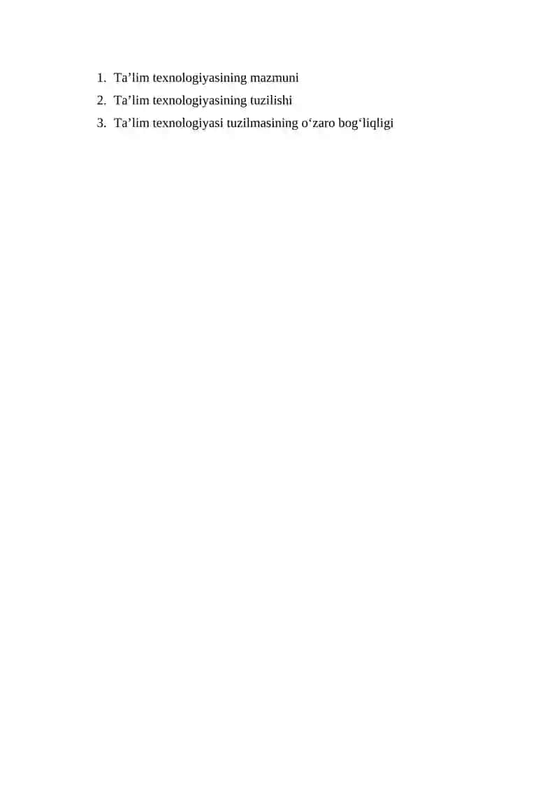 Ta'lim Texnologiyasi Tuzilishini Tushuntirish 2