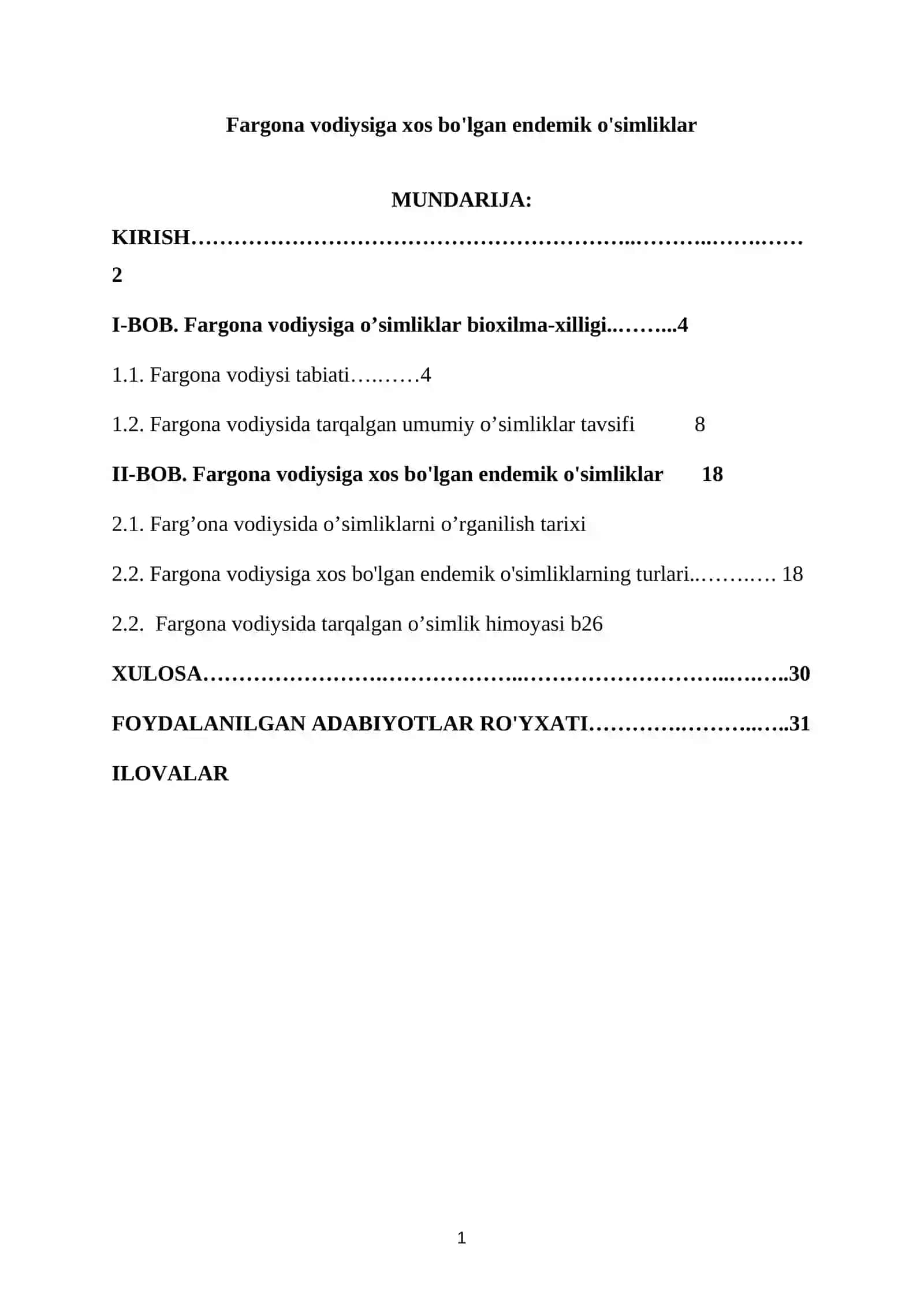 Fargona vodiysiga xos bo'lgan endemik o'simliklar 2