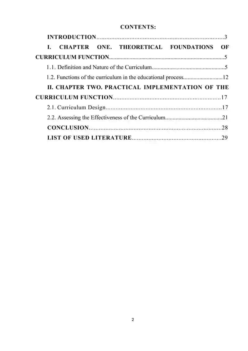 The function of syllabus 2