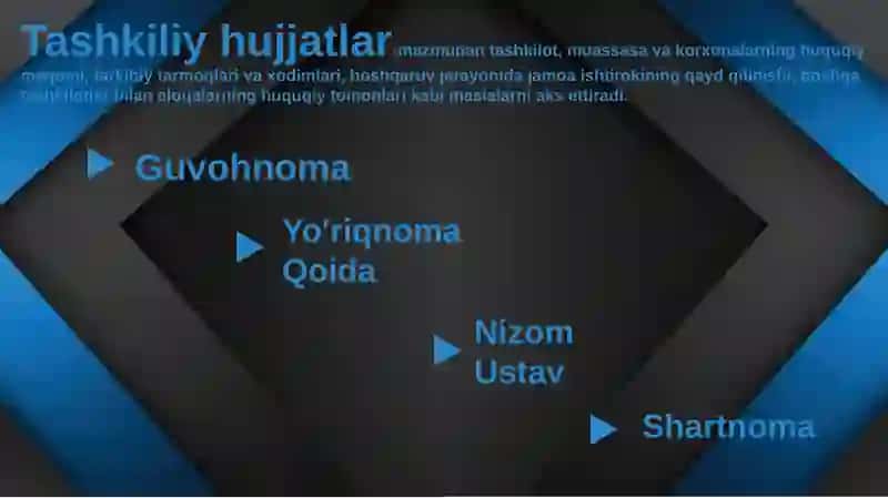 TASHKILIY HUJJATLAR. GUVOHNOMA 2