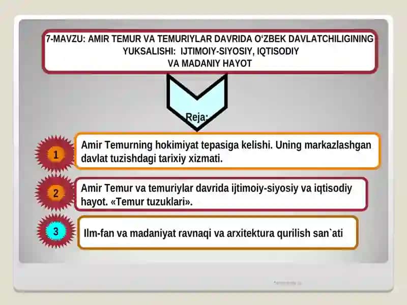 Amir Temur va Temuriylar davrida ilim fan va madaniyat 2