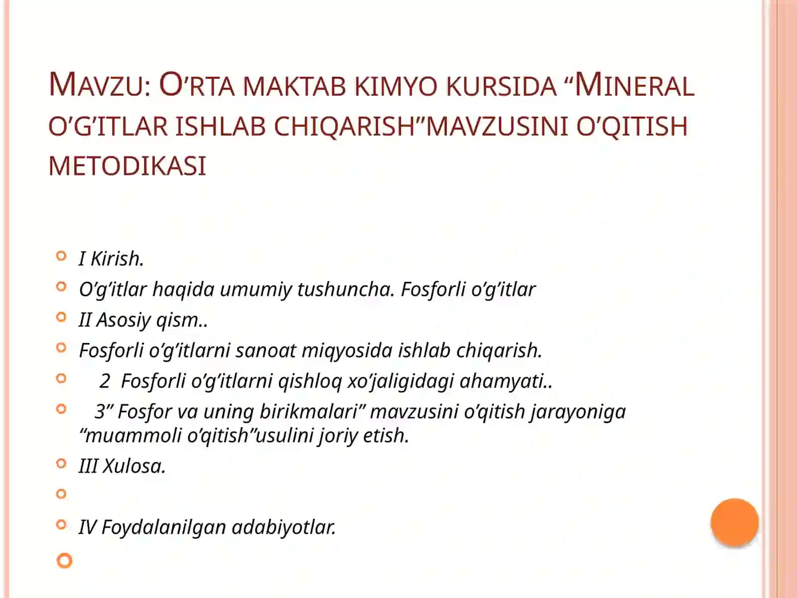 KIMYO O’QITISH METODIKASI 2