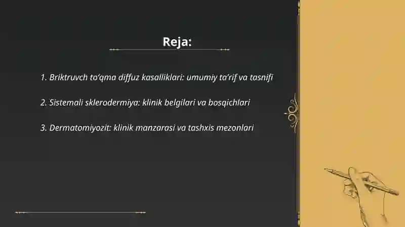 Briktruvch toʻqma diffuz kassalliklarining diagnostik mezonlari 2