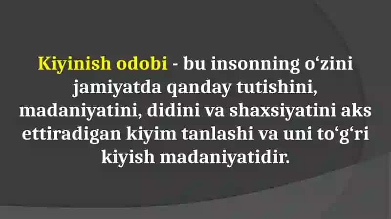 Kiyinish odobi 2