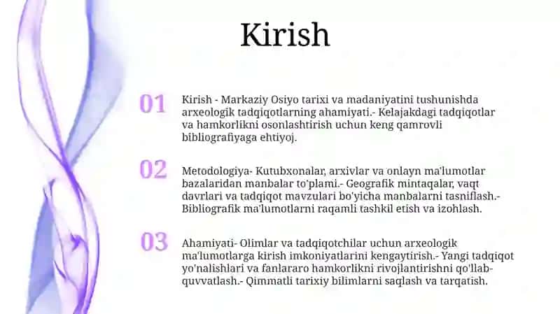 O‘Rta Osiyo Zamonaviy Arxeologik Tadqiqotlarini Bibliografiyasini Tuzish 2