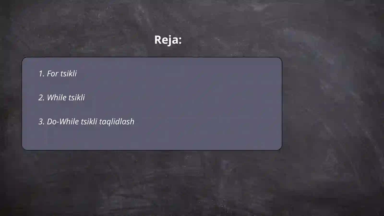 Python dasturlash tilida tsiklik operatorlar 2