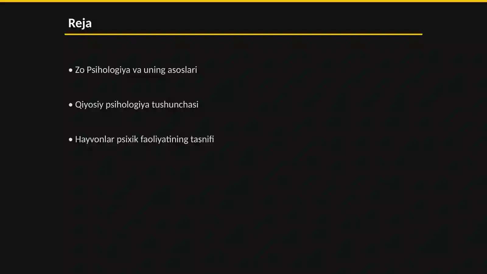 Zo Psihologiya va qiyosiy psihologiya hayvonlar psixik faoliyatini umumiy tasnifi 2