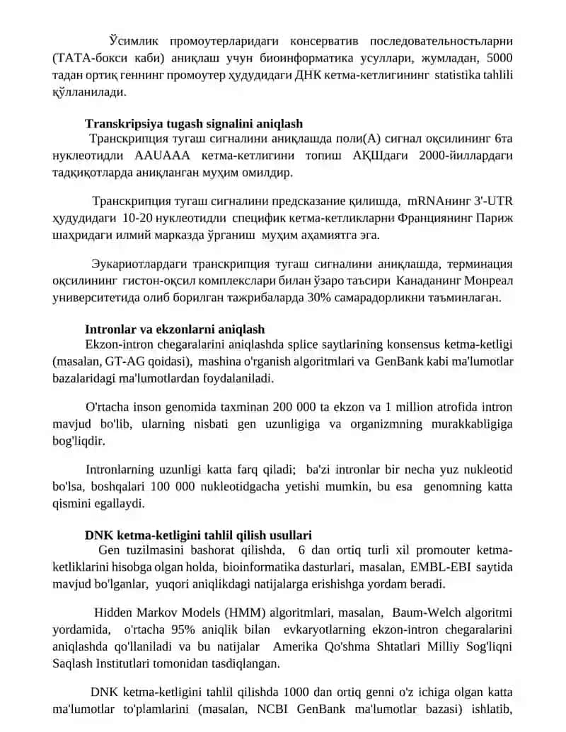 Gen tuzilmasini bashorat qilish 2