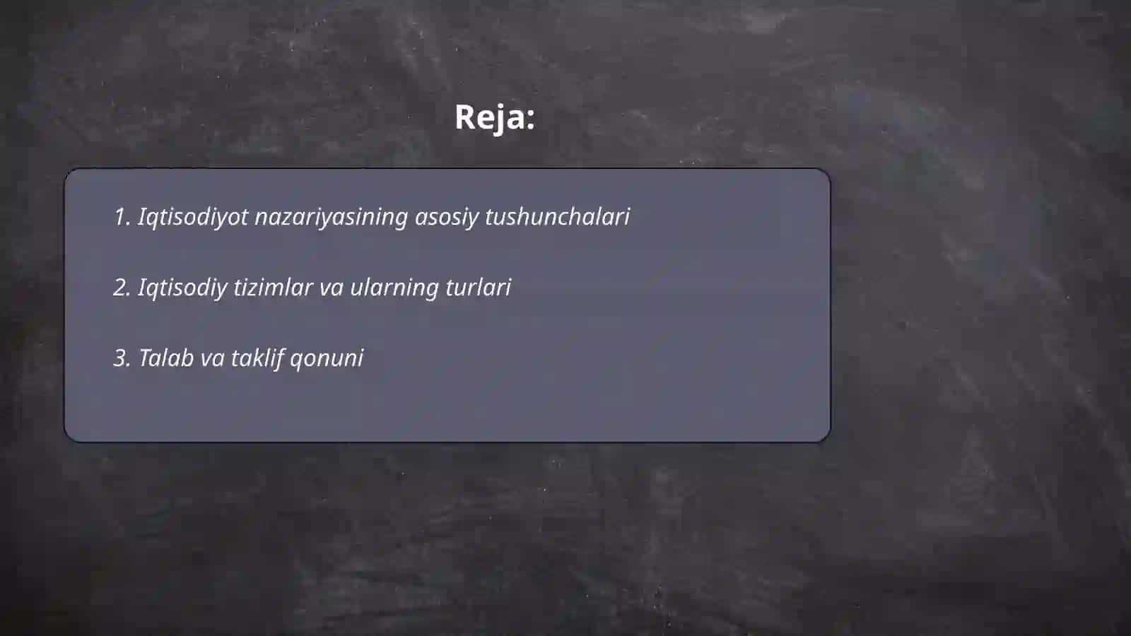 Iqtisodiyot nazariyasi VA tadbirkorlik asoslari 2