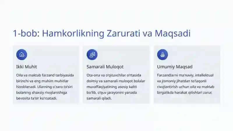 Maktab va Oila Hamkorligi: Barkamol Avlod Uchun Birgalikdagi Harakat 2