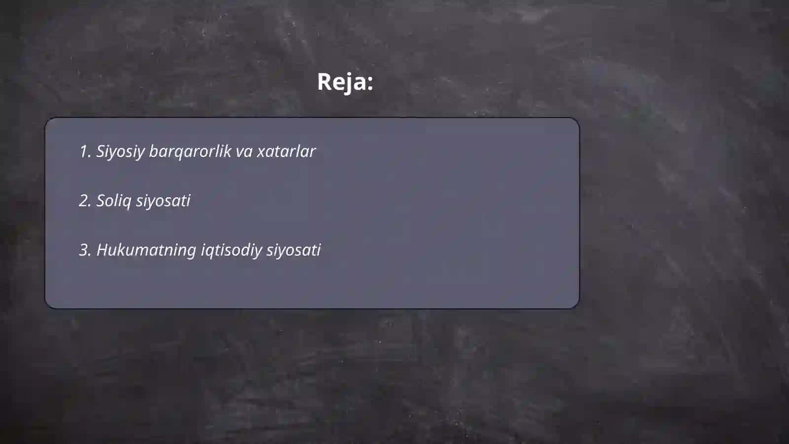 Biznes yuritishda siyosiy ommilar 2