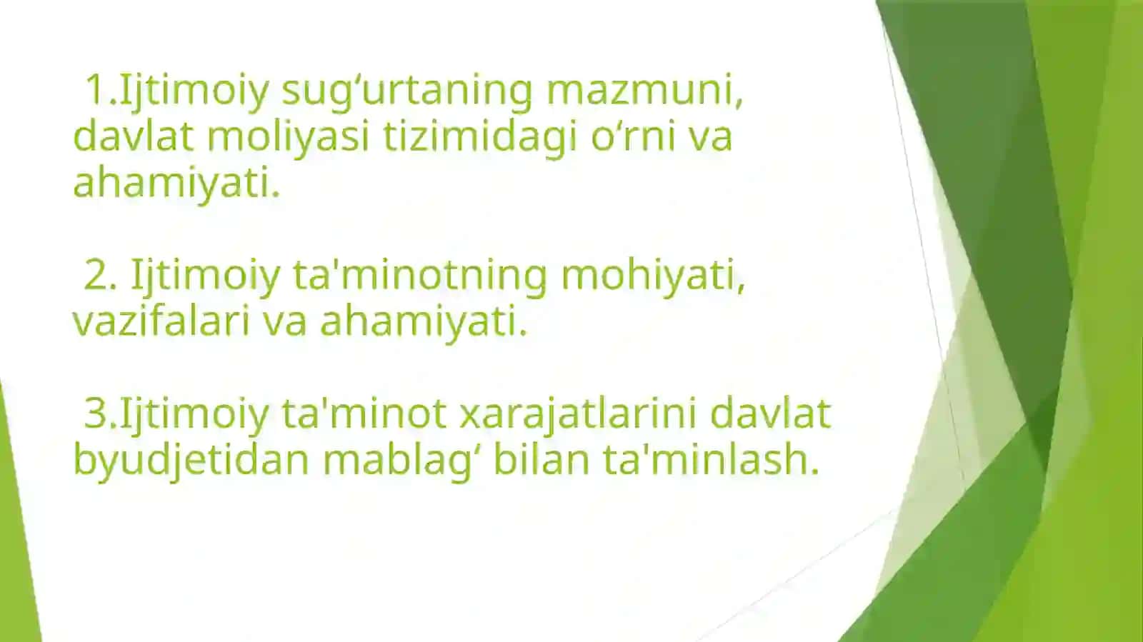 DAVLAT MOLIYASI TIZIMIDA IJTIMOIY SUG‘URTA VA IJTIMOIY TA'MINOT 2