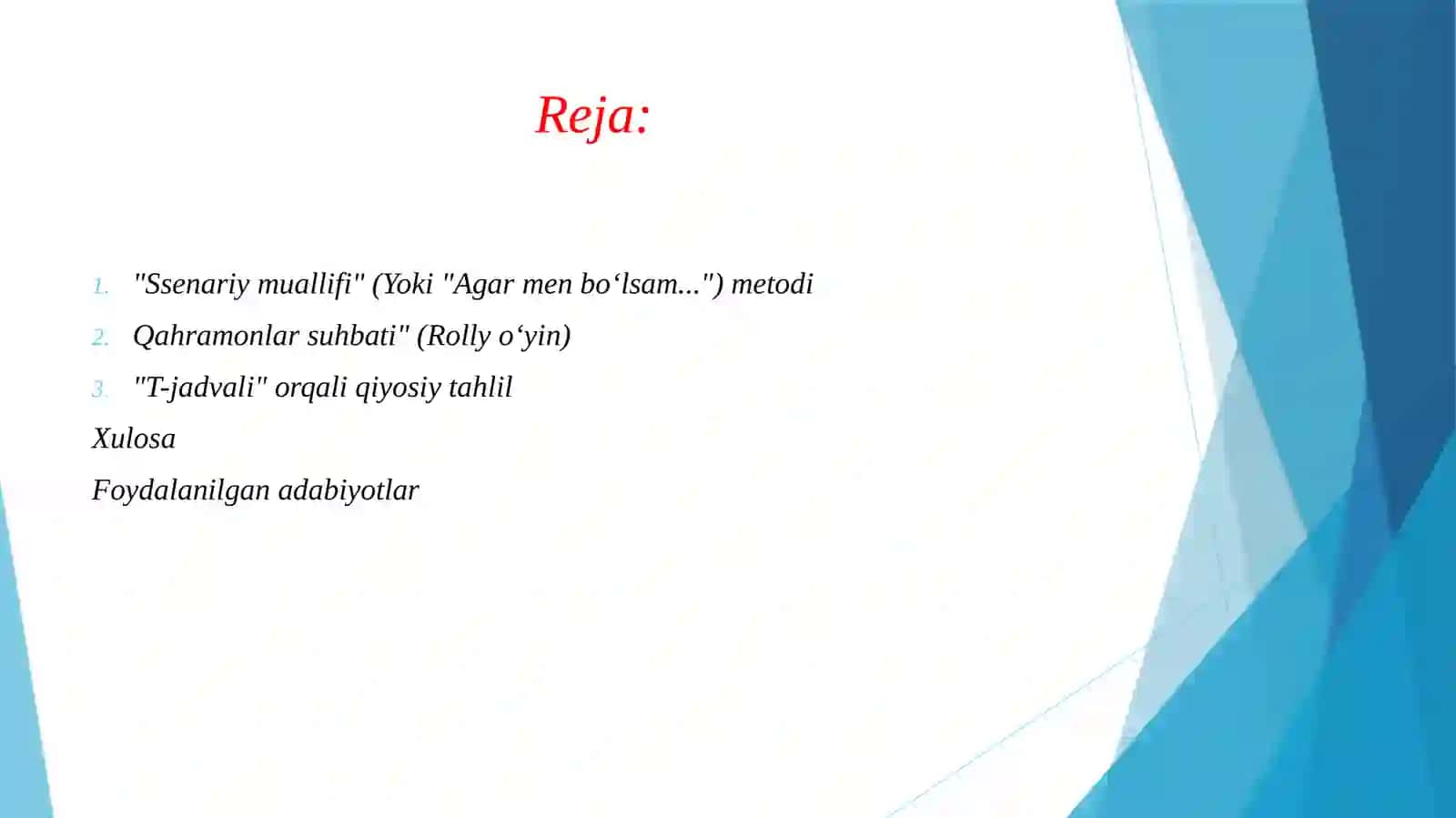 Nasriy asarlarni o'qitishda interfaol metodlardan foydalanish 2