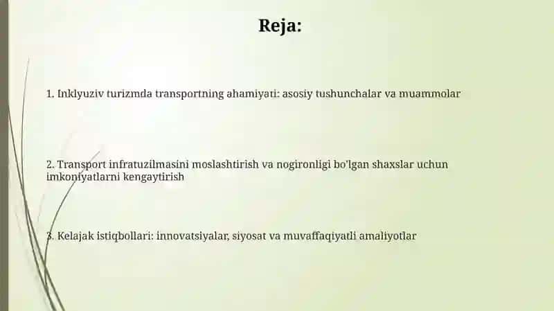 Inklyuziv turizm va transport 2