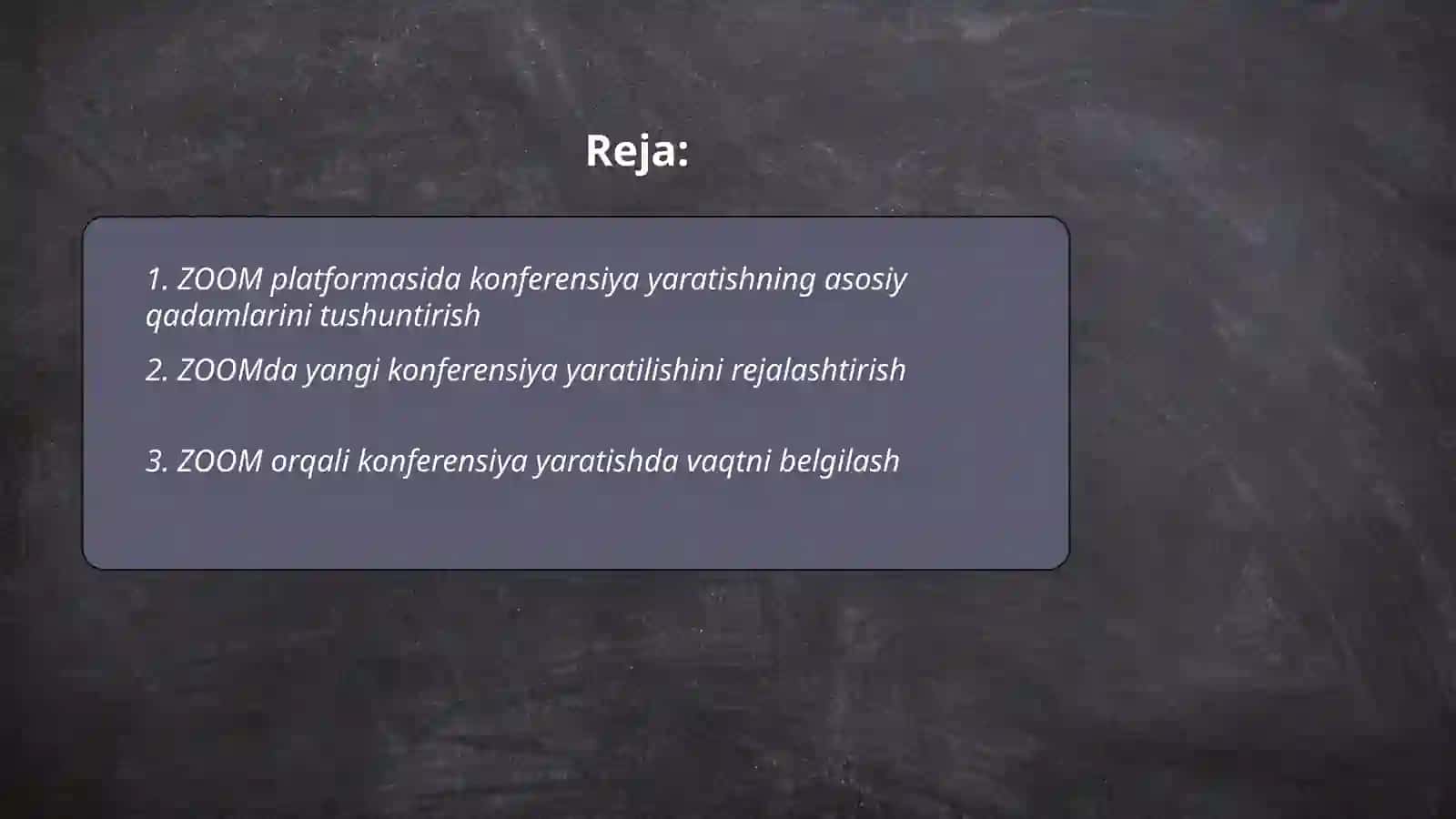 ZOOM platformasida konferensiya yaratish va unga foydalanuvchilarni ulash va boshqarish 2