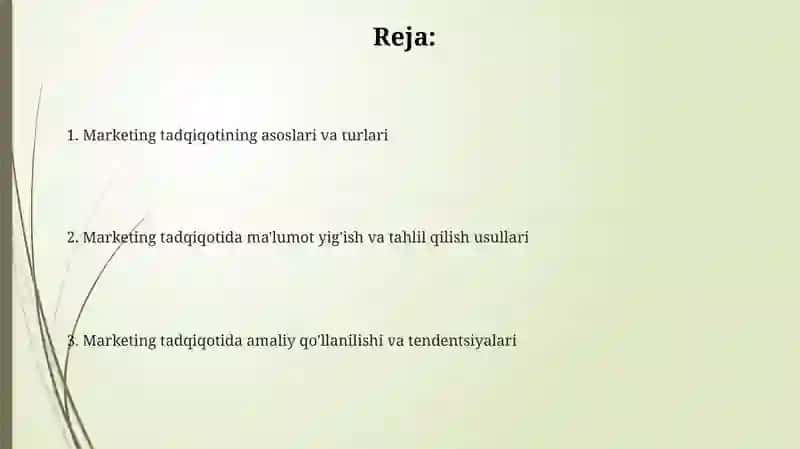 Marketing tadqiqotlari va tadqiqot uslublari 2