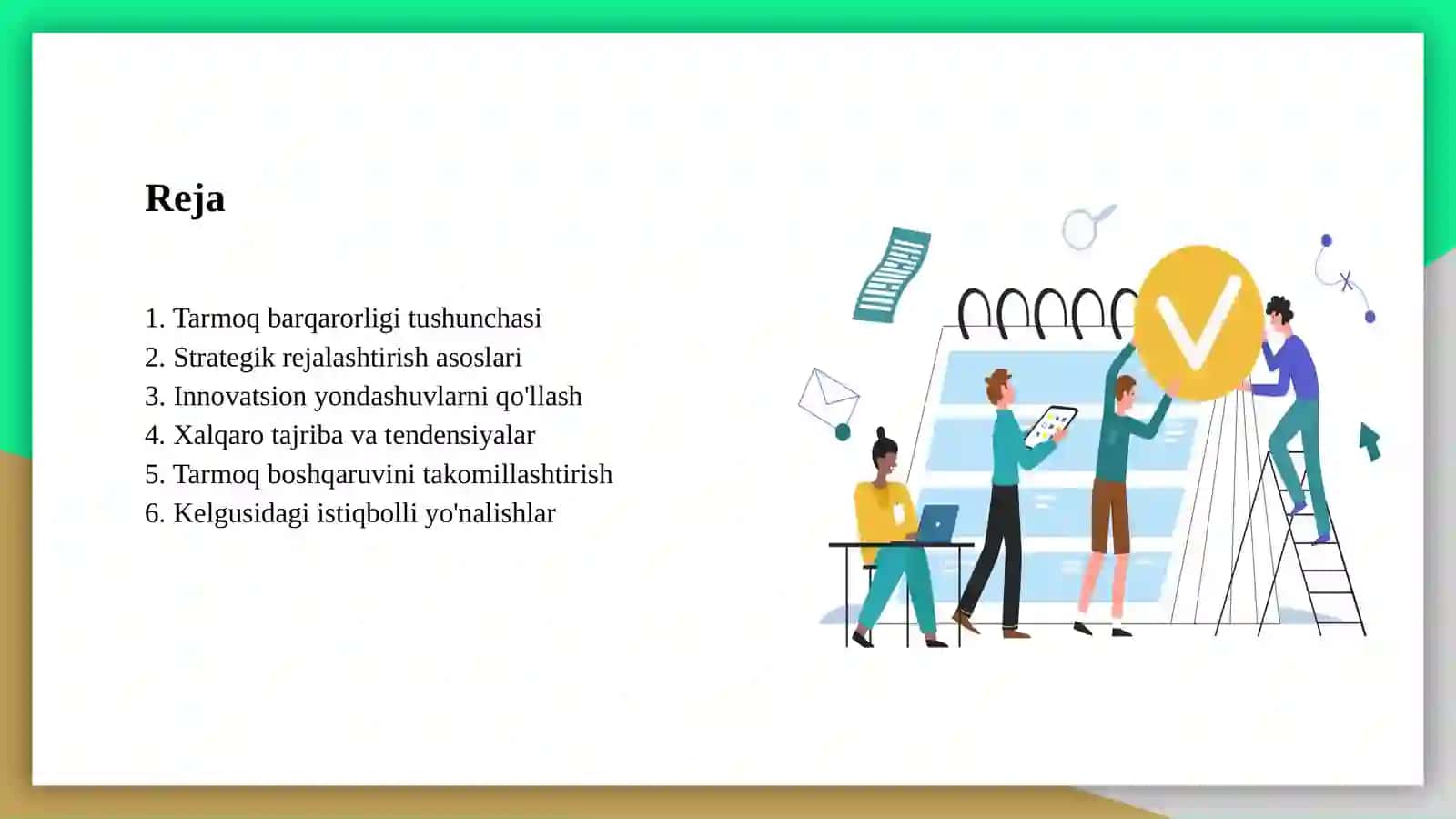 Tarmoqlarni barqaror rivojlantirish uchun amalga oshiriladigan strategiyalarni tahlil qilish 2