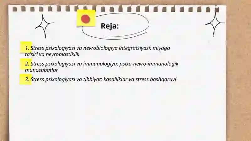 Stress psixologiyasining fanlararo integratsiyasi 2